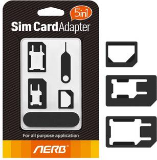 VibeX ® 5in1 Nano Micro Sim Card Adapter Kit with Sander Bar and Tray Open Needle Sim Adapter