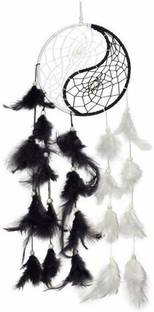 Atharv Enterprises Beautiful Ying Yang dream catcher Wind-chime Decorative Showpiece  -  20 cm