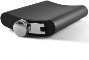 MENZY Classy Black Brewers Choice Alcoholic Drinks Wine Whiskey Or Liquor Holder Stainless Steel Hip Flask