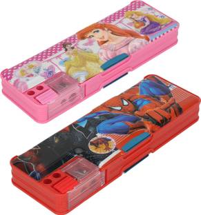 AARVI Princess,Spiderman Character Print Art Plastic Pencil Boxes