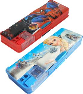 AARVI Frozen,Spiderman Character Print Art Plastic Pencil Boxes
