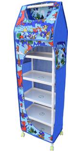 FLIPZON Baby 6 Shelve Unbreakable Material PVC Collapsible Wardrobe