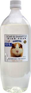 CERO High Foam Shampoo for HAMSTER, NO Perfume | NO Colour, 100% Pure Soap (1 lit.) Anti-dandruff, Flea and Tick, Hypoallergenic, Whitening and Color Enhancing, Allergy Relief, Anti-parasitic, Conditioning, Anti-fungal, Anti-microbial, Anti-itching Fragrance Free Hamster Shampoo