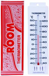 BALRAMA 9inch Long Big Size Wall Hung Room Thermometer Indoor Outdoor Green House Garden Garage Green Home Kitchen White Temperature Meter Gauge Analogue Plastic Instant Read Thermocouple Kitchen Thermometer