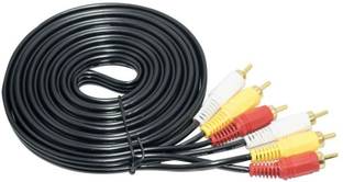 FOX MICRO RCA Audio Video Cable 5 m 3RCA Male to 3RCA Male Stereo Audio Video Cable Gold Plated 15Feet 5 METER (COLOR MAY VERY)