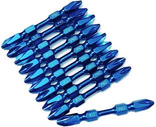 ISC PH2 Bits 9J Blue Heavy Duty Professional Quality 65mm Double Side 10Pcs Set Screwdriver Bit Set