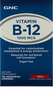 GNC Vitamin B12 1000 mcg Lozenges 120 Lozenges (Cherry Flavor)