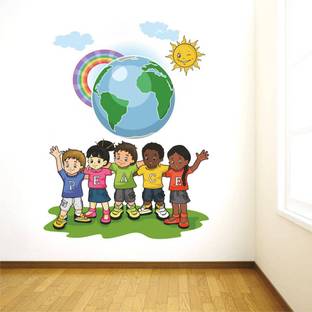 rawpockets 15 cm Peace Of World Self Adhesive Sticker