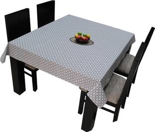 AIRWILL Self Design 4 Seater Table Cover