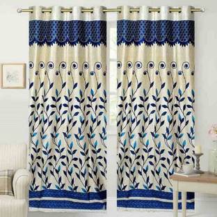 Panipat Textile Hub 152 cm (5 ft) Window Polyester Semi Transparent Curtain (Pack Of 2)