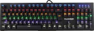 Cosmic Byte CB-GK-07 Aurora Mechanical Keyboard with Rainbow LED, Backlight Effects, Anti-Ghosting Wired USB Standard Gaming Keyboard Compatible with Desktop, Laptop, Mac