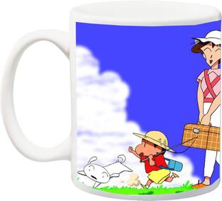 Stylotrendz Shinchan Mom Dad Sister and Pet Dog Full Family Print Ceramic Coffee Mug