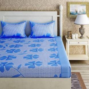 Zara Microfiber Double Flat 140 TC 3D Printed Bedsheet