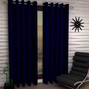 Phyto Home 213 cm (7 ft) Polyester Semi Transparent Door Curtain (Pack Of 2)
