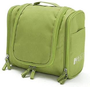 Iktu Multifunction Unisex Zipper Toiletry Bag Travel Organizer Hanger Storage Waterproof Makeup Pouch Cosmetic Case (Green)