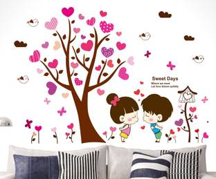 Happy Walls 60 cm Littlt cute babies with sweet days Self Adhesive Sticker