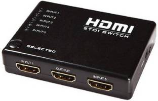 microware HDMI Switcher 5 Ports with Remote Control 1.4b 501 Media Streaming Device (Black) Media Streaming Device