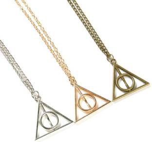 Harry Potter Time Turner Necklace & Gold Deathly Hallow Charm Pendant Necklace