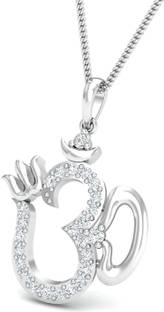 Chandrika Pearls hari om 999 Silver Cubic Zirconia Alloy Locket