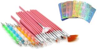 NESA 20 Pcs. Nail Art Tool Kit with Free 10 pcs of Stencil for Nail Art