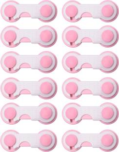 SYGA Baby Safety Cabinet Locks Pink_12 Pcs Child Safety Latch Lock