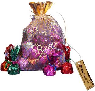 Moshiks CANDY FRUIT WHITE CHOCOLATE MULTICOLOR & DESIGNER POUCH 100 GM Bars
