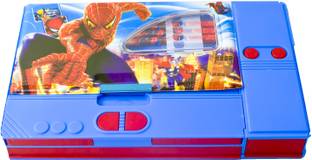 Toyvala Spiderman Spiderman Cartoon Character Printed Jumbo Button Pencil Box With Accessories Art Plastic Pencil Box