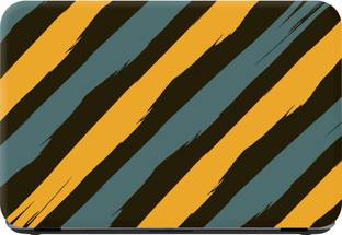 Flipkart SmartBuy yellow blue black lined Premium LG Vinyl (matte) Reusable Laptop Skin Compatible for 15.6 inch
