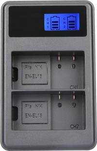 पॉवर स्मार्ट EN-EL15 Dual Battery Charger indicator display. 
2-Slot Ion Battery charger कैमरा बैटरी चार्जर