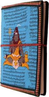 Purpledip Handmade Paper Journal with Thread Closure : Lord Siva (Shiva Mahadev) Book-size Diary Unruled 48 Pages