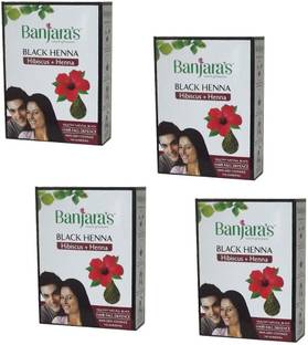 Banjara's Black Henna (Pack of 4)Hibiscus + Henna , Black