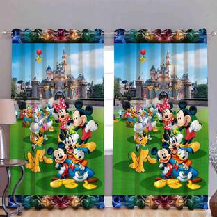 TrueValue Creations 212 cm (7 ft) Velvet, Silk Semi Transparent Door Curtain (Pack Of 2)