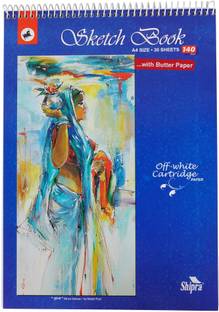 Shipra SS382 Size-A4 (With Butter Paper) (Top Cover May Vary) Sketch Pad