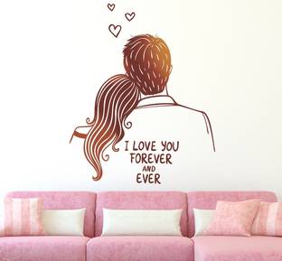 WALLSTICK 95 cm I Love You Forever And Ever Removable Sticker