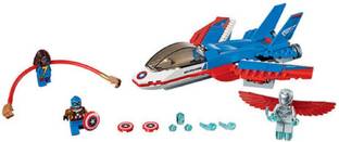 EMOB 186 PCS Super Heroes Assemble DIY Helicopter Block Set with Attractive Three Mini Hero Figures