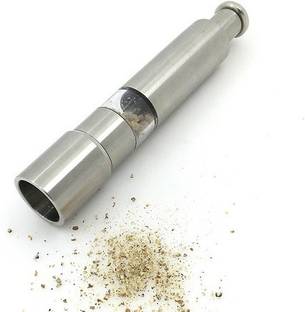 BANQLYN Stainless Steel Thumb Push Salt Pepper Spice Sauce Grinder Mill Muller Stick Stainless Steel Traditional Pepper Mill