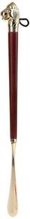 Skywalk Metal Brass Shoe Horn with Wooden Handle and Solid Brass Lion's Head,17"- Long Exquisite High-grade Brass Mahogany lion Head Handle Shoehorn Shoe Tree