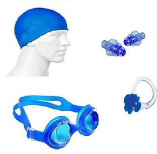 Real Choice Kamni Sports Swimming Kit (Silicon Cap, Silicon Ear Plug, Swimming Nose Clip, Swimming Goggles) Swimming Kit Swimming Kit