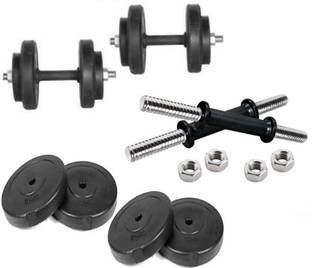 AP SALES | 10kg Gym-Set | 2kg x 4-Plates | 13.5-inches 2-Pcs Rods with 4 Metal Locks | Home Dumbbell Kit Kit
