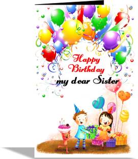 alwaysgift Happy Birthday My Dear Sister Greeting Card Greeting Card
