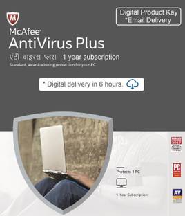McAfee 1 User PC 1 Year Anti-virus Compatible with Windows (Email Delivery - No CD)