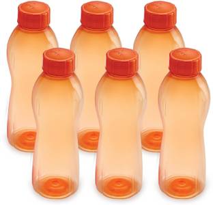 cello present Maxis PET 1000 ml unbreakable water bottel in set of 6 pcs Orange color 1000 ml Bottle