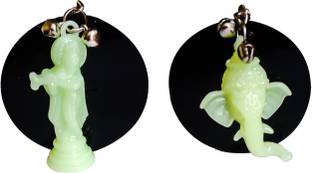 ShopTop Krishna & Ganesha Keychain in Radium Key Chain