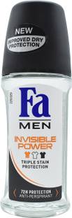 FA Men Invisible Power Triple Stain Protection Anti-Perspirant - 50ml Deodorant Roll-on  -  For Men