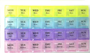 Iktu Weekly 28 Day Tablet Pill Box Holder Medicine Storage Organizer Case Container Weekly 28 Day Tablet Pill Box Holder Medicine Storage Organizer Case Container (1) Pill Box