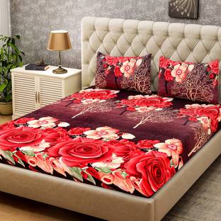 Royal Concepts 144 TC Cotton Double Self Design Flat Bedsheet
