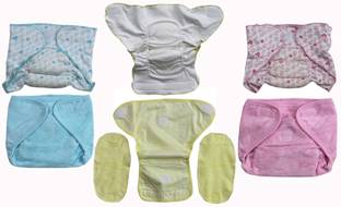 FAVISM 100% Pure Ultra-Soft Cotton New Born baby Diapers or Reusable Padded New Born Baby Nappies Combo Pack of 6 Pcs. ( 0 - 6 Months )