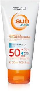 Oriflame Sweden Sunscreen - SPF 50 PA++ Oriflame Sun Zone UV Protector Face and Exposed Areas High - SPF 50 PA++ (50 ml)