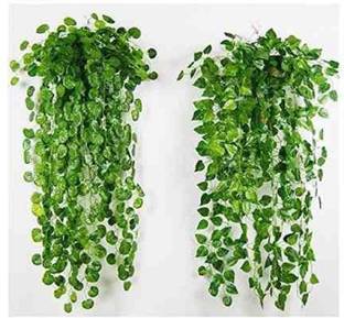 SPHINX Artificial Leaves Vines/Hanging plant for Decoration 90 cms-(Shapes as per stock) - Pack of 2 Green Assorted Artificial Flower