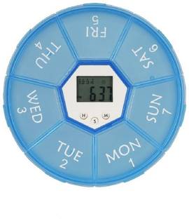 JERN 7 days Jern 7-Day Pill Box Organizer with Timer Medicine Reminder (Blue) Pill Box